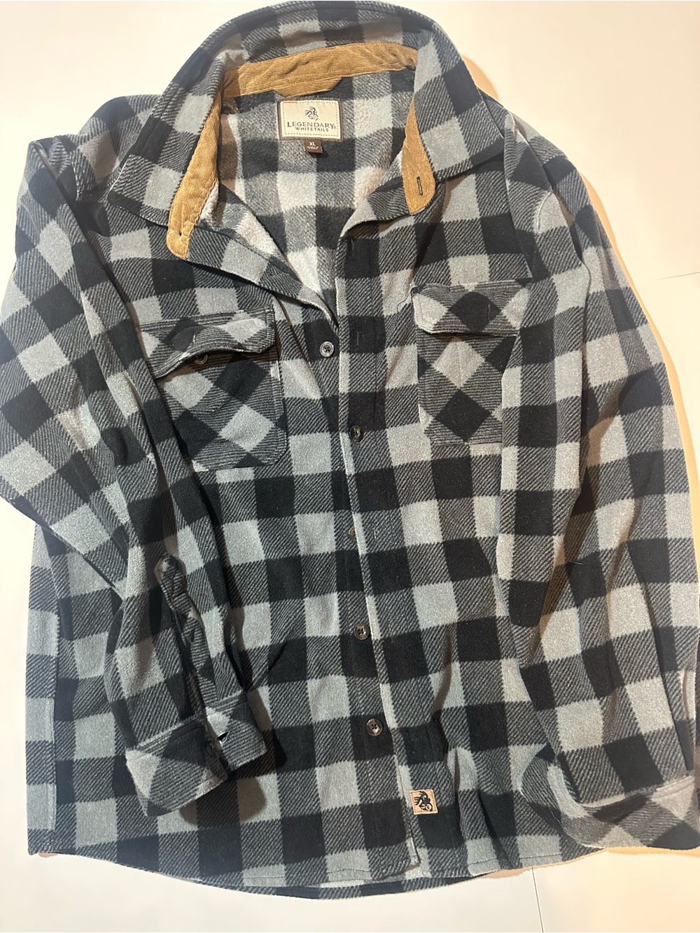 Legendary Whitetails Black and Gray Plaid Button-Down Shirt